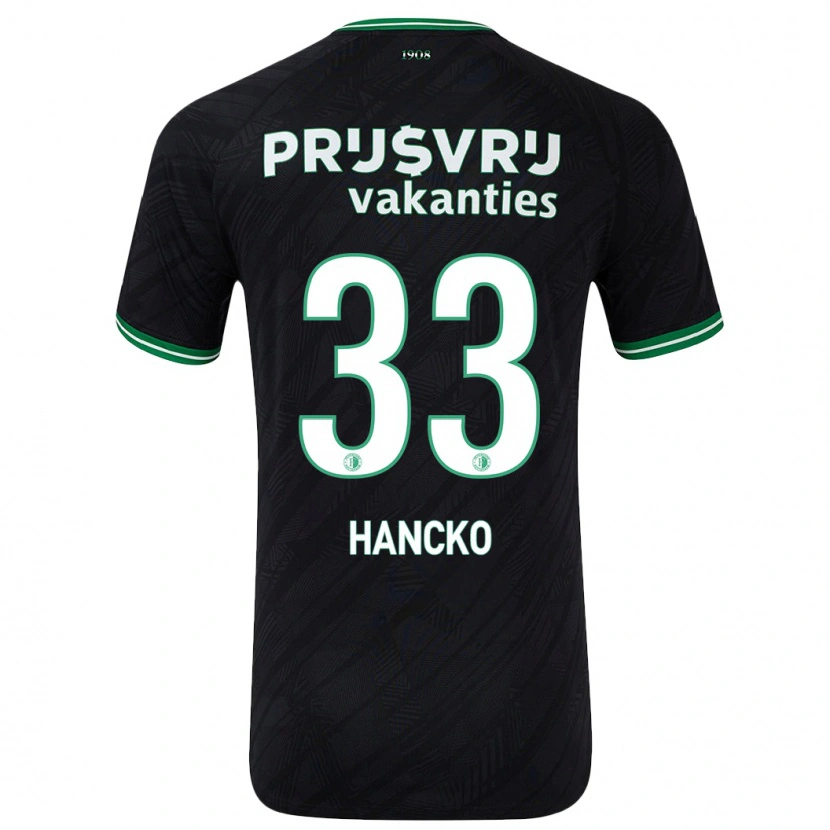 Danxen Kid Dávid Hancko #33 Black Green Away Jersey 2024/25 T-Shirt