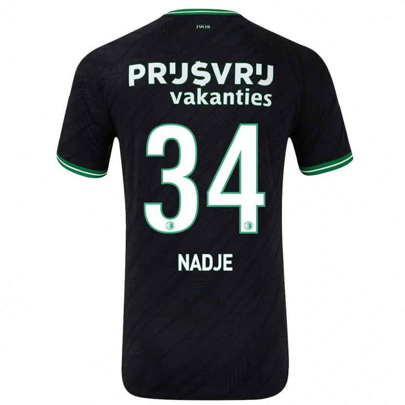 Danxen Kid Chris-Kévin Nadje #34 Black Green Away Jersey 2024/25 T-Shirt