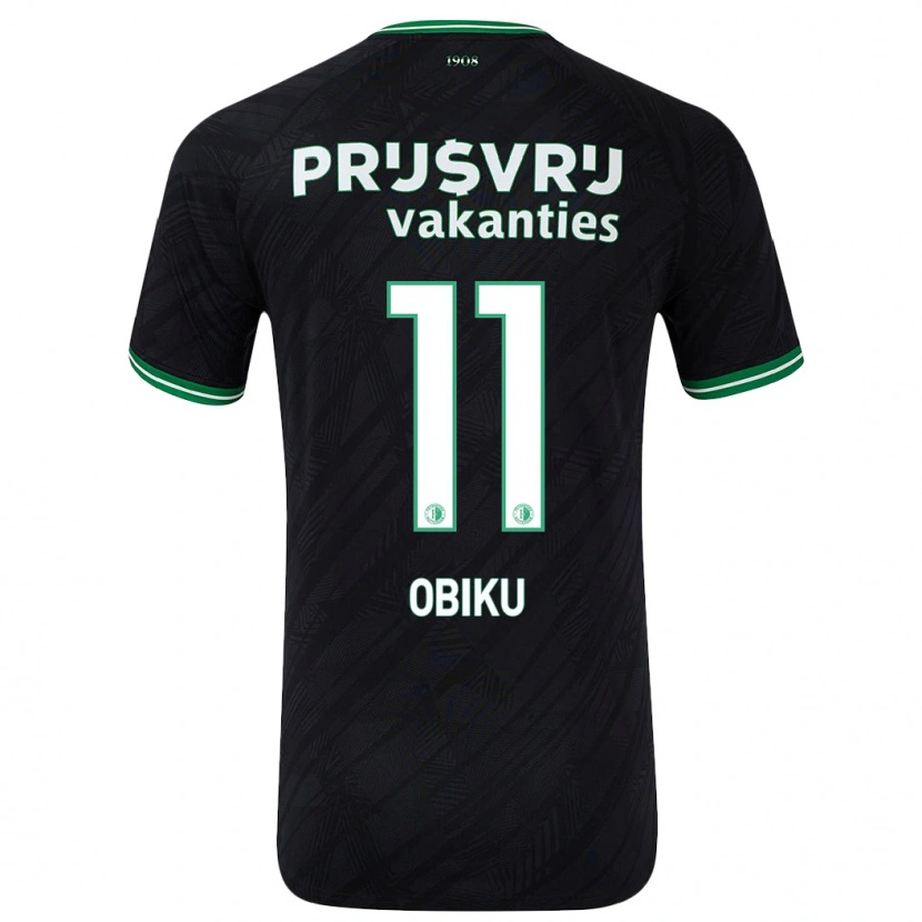 Danxen Kid Junior Obiku #11 Black Green Away Jersey 2024/25 T-Shirt