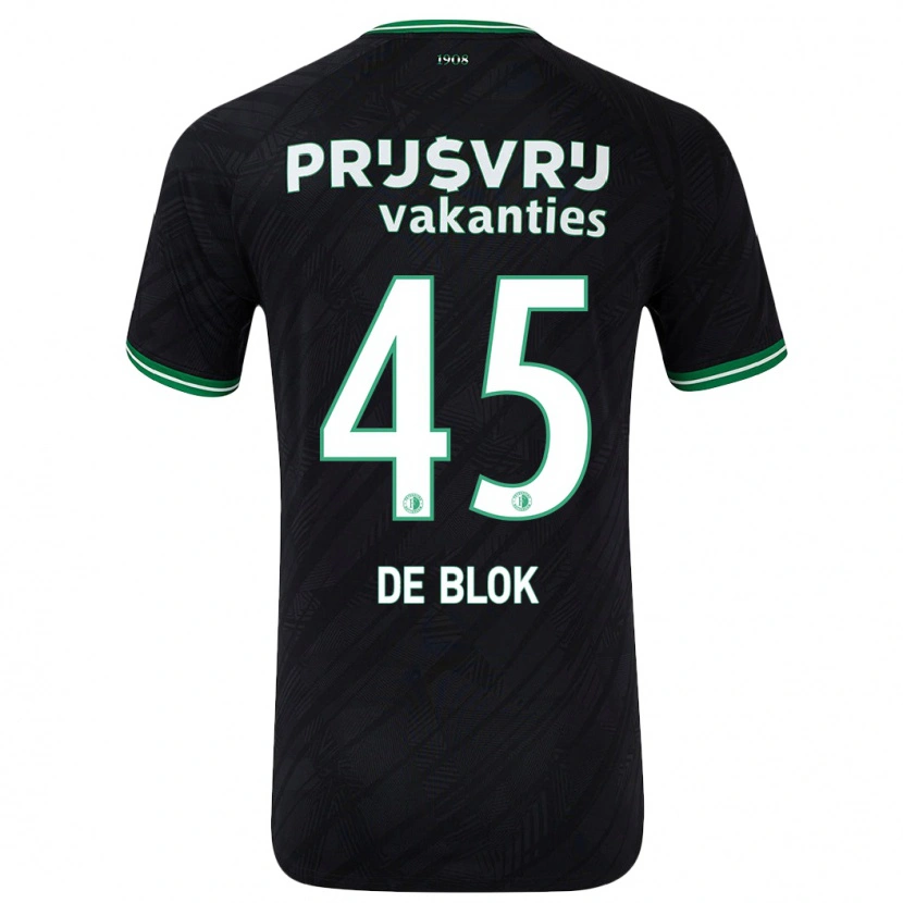 Danxen Kid Lars De Blok #45 Black Green Away Jersey 2024/25 T-Shirt