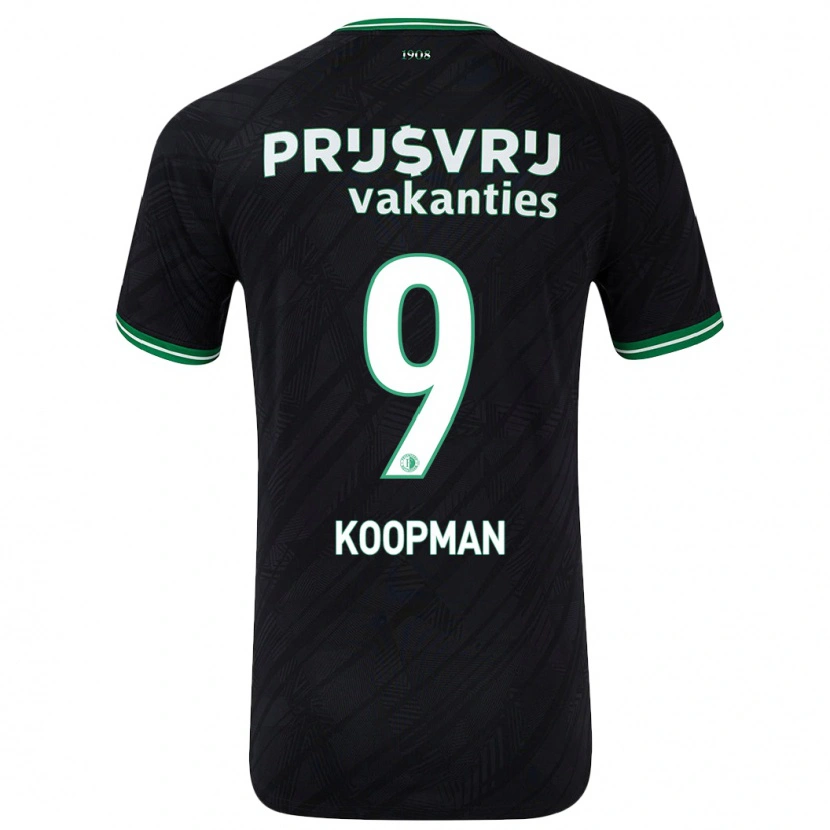 Danxen Kid Sanne Koopman #9 Black Green Away Jersey 2024/25 T-Shirt