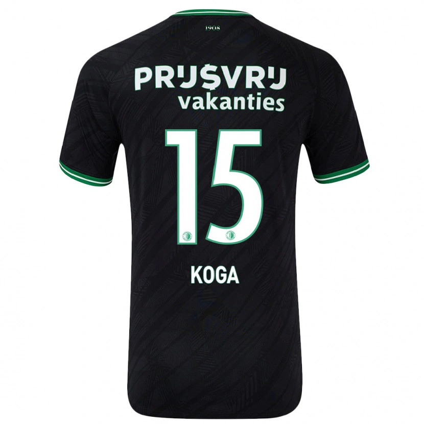 Danxen Kid Tōko Koga #15 Black Green Away Jersey 2024/25 T-Shirt