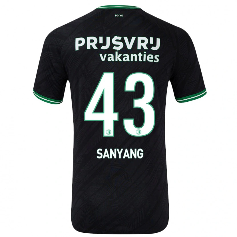 Danxen Kid Amadou-David Sanyang #43 Black Green Away Jersey 2024/25 T-Shirt