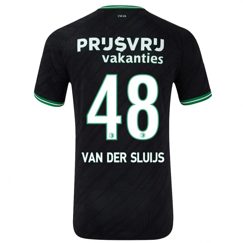 Danxen Kid Joep Van Der Sluijs #48 Black Green Away Jersey 2024/25 T-Shirt