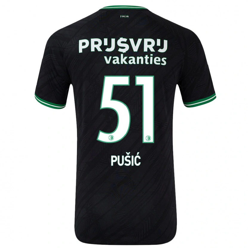 Danxen Kid Noah Pušić #51 Black Green Away Jersey 2024/25 T-Shirt