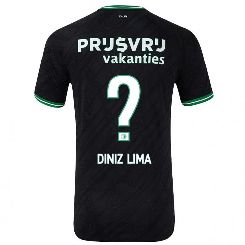 Danxen Kid Lucas Diniz Lima #0 Black Green Away Jersey 2024/25 T-Shirt