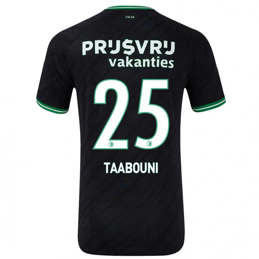 Danxen Kid Mohamed Taabouni #25 Black Green Away Jersey 2024/25 T-Shirt