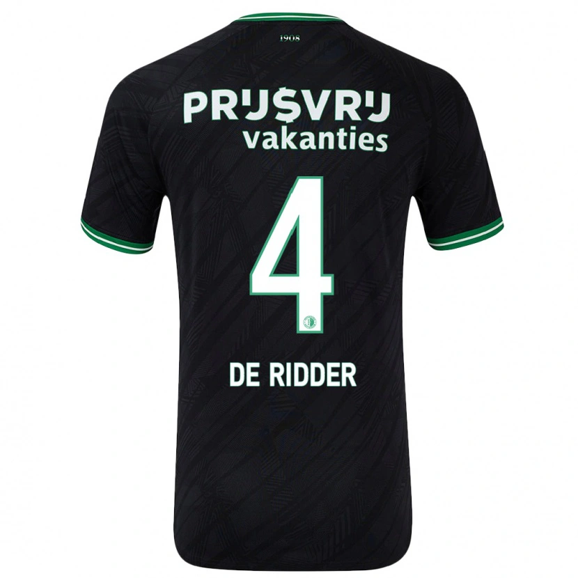 Danxen Kid Robine De Ridder #4 Black Green Away Jersey 2024/25 T-Shirt