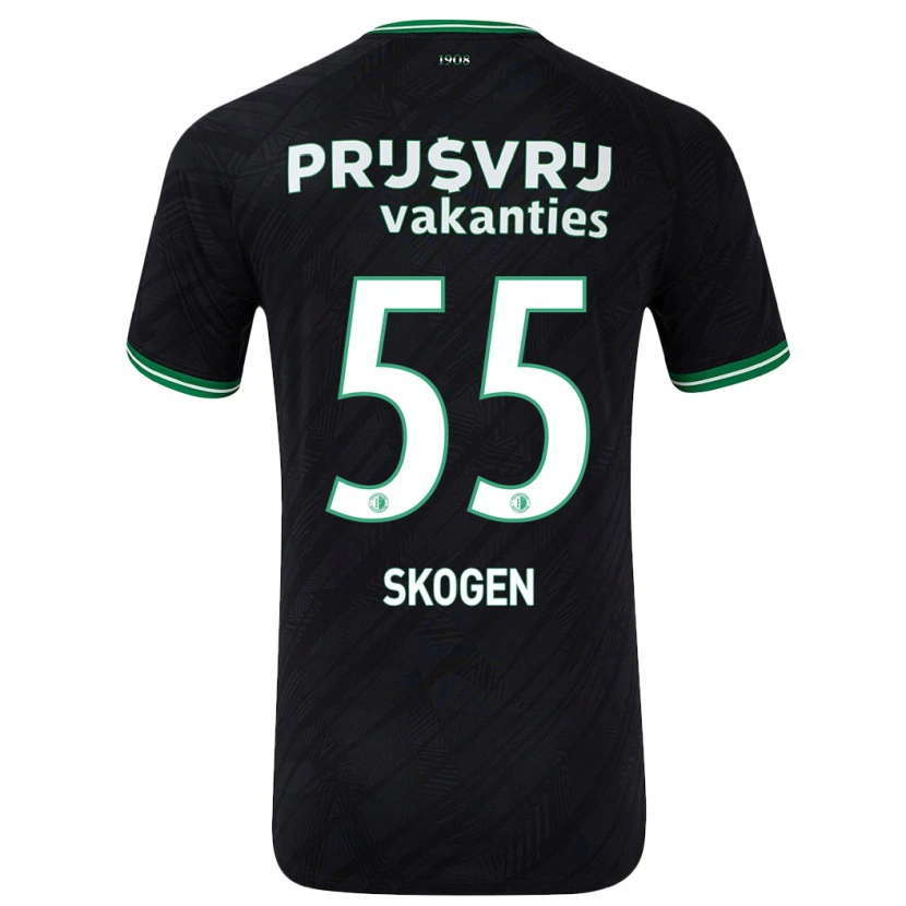 Danxen Kid Sondre Skogen #55 Black Green Away Jersey 2024/25 T-Shirt