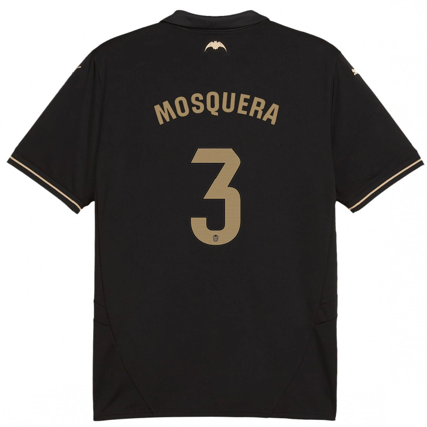 Danxen Kid Cristhian Mosquera #3 Black Away Jersey 2024/25 T-Shirt