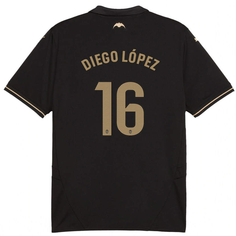 Danxen Kid Diego López #16 Black Away Jersey 2024/25 T-Shirt