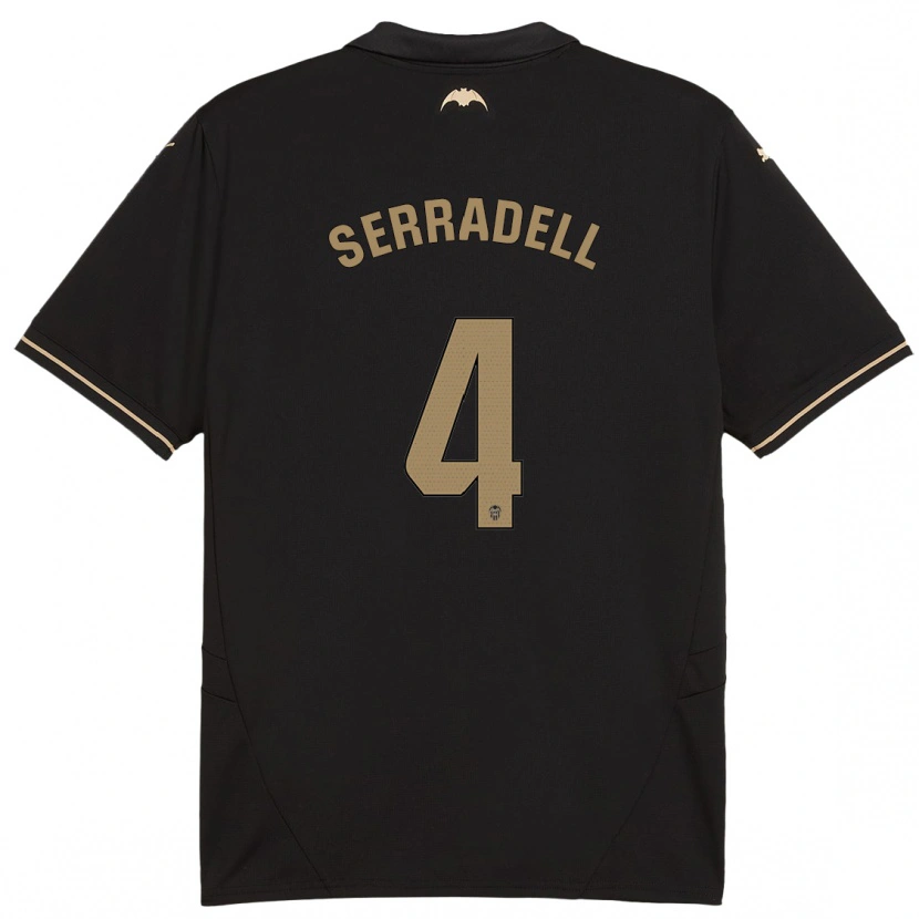 Danxen Kid Álex Serradell #4 Black Away Jersey 2024/25 T-Shirt