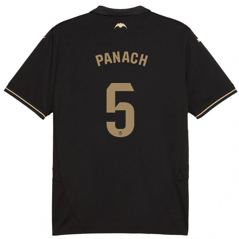 Danxen Kid Alejandro Panach #5 Black Away Jersey 2024/25 T-Shirt