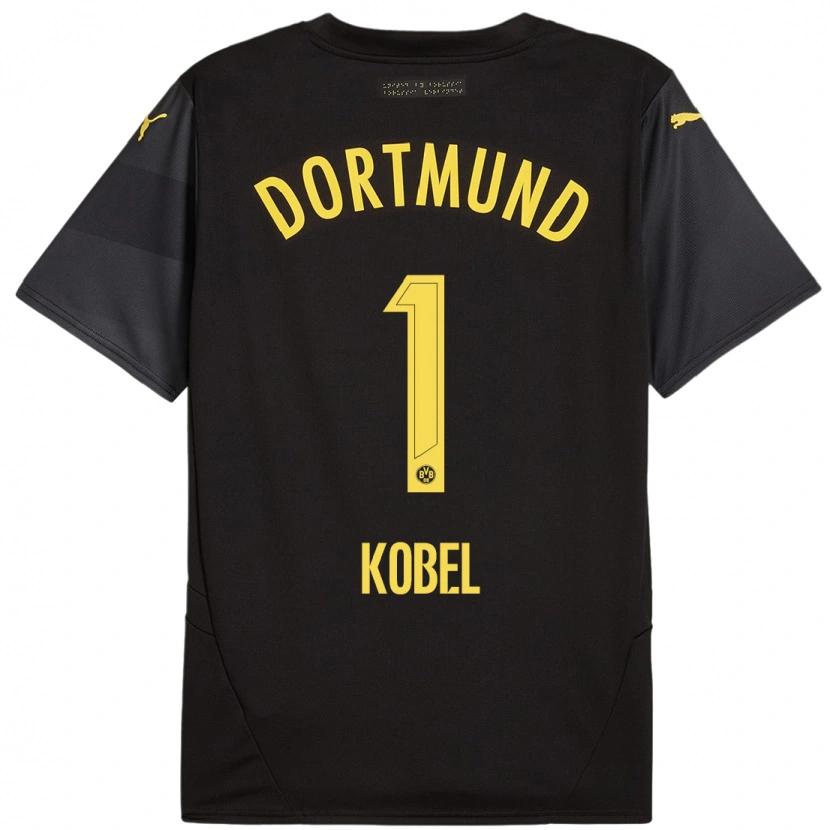 Danxen Kid Gregor Kobel #1 Black Yellow Away Jersey 2024/25 T-Shirt