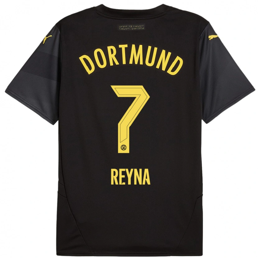 Danxen Kid Giovanni Reyna #7 Black Yellow Away Jersey 2024/25 T-Shirt