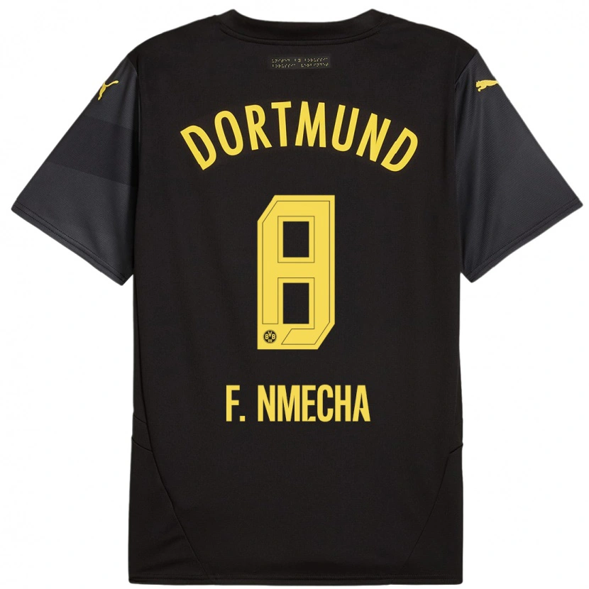 Danxen Kid Felix Nmecha #8 Black Yellow Away Jersey 2024/25 T-Shirt