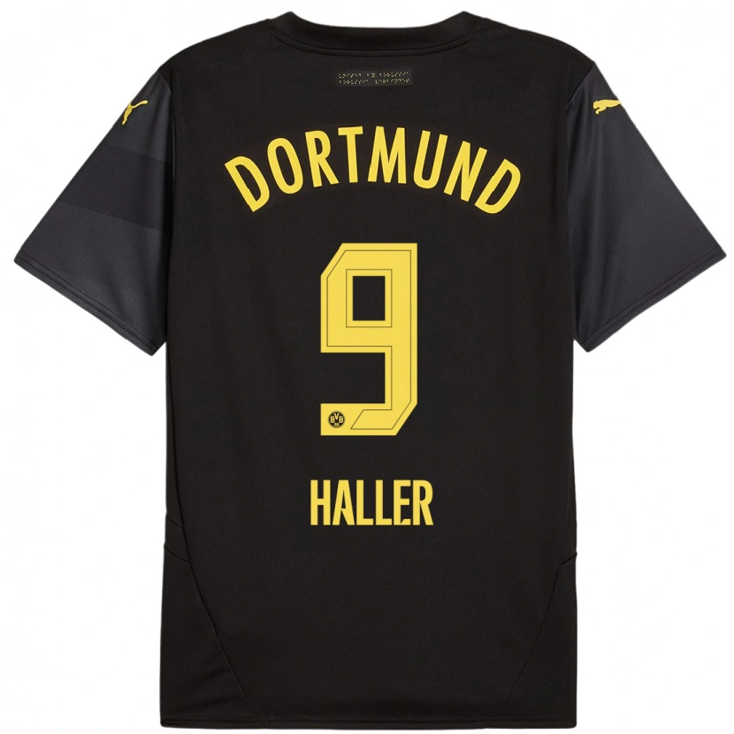 Danxen Kid Sébastien Haller #9 Black Yellow Away Jersey 2024/25 T-Shirt