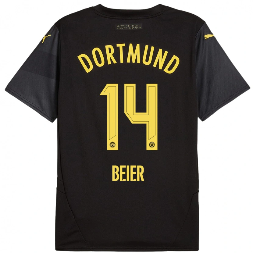 Danxen Kid Maximilian Beier #14 Black Yellow Away Jersey 2024/25 T-Shirt