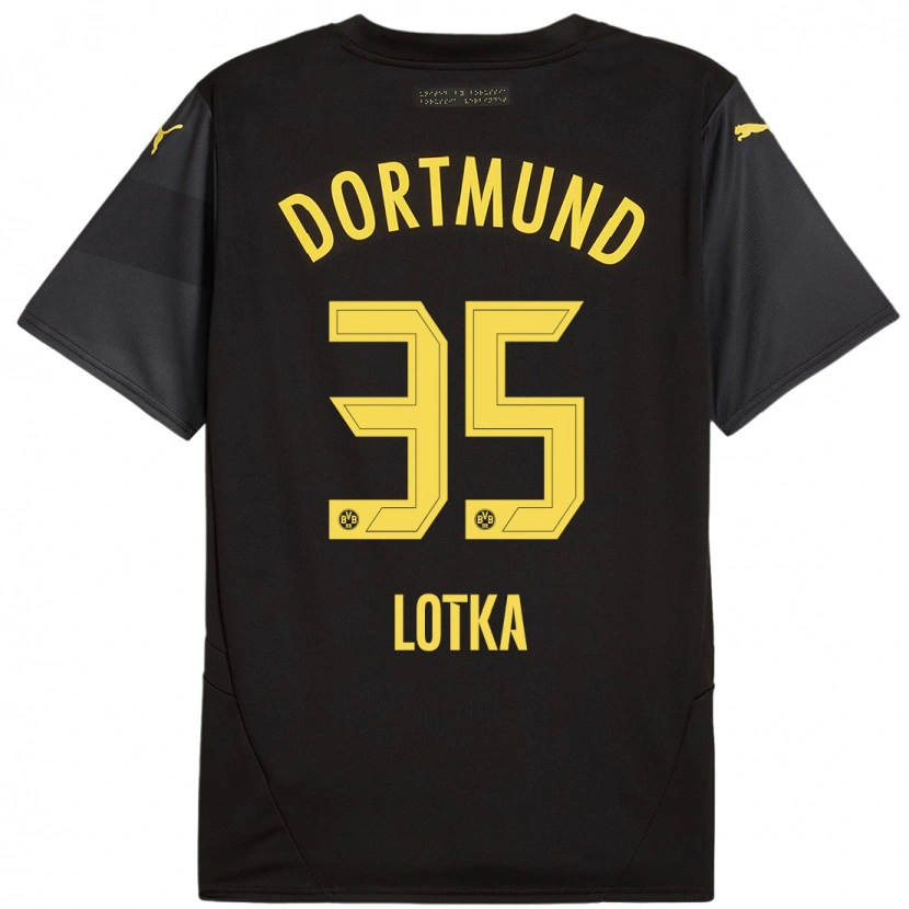 Danxen Kid Marcel Lotka #35 Black Yellow Away Jersey 2024/25 T-Shirt