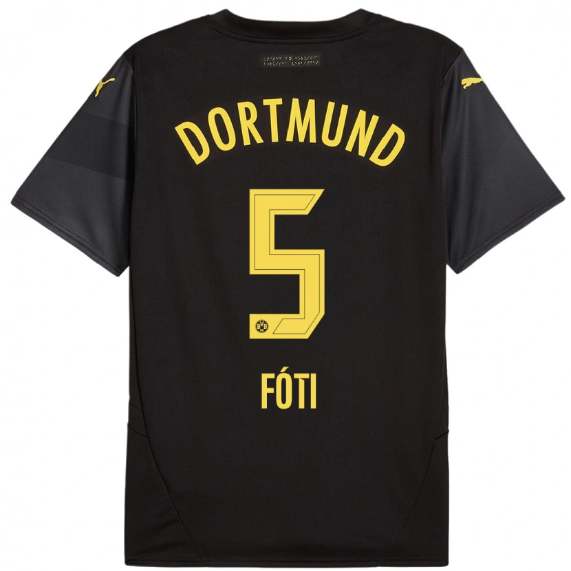 Danxen Kid António Fóti #5 Black Yellow Away Jersey 2024/25 T-Shirt