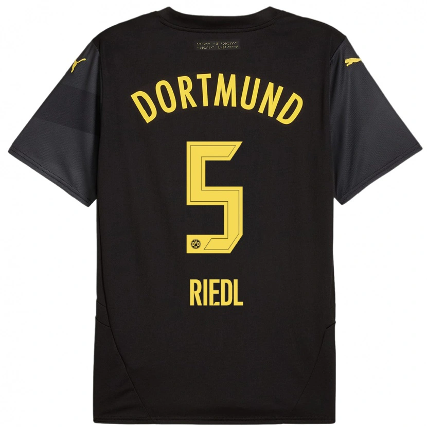 Danxen Kid Jan-Luca Riedl #5 Black Yellow Away Jersey 2024/25 T-Shirt