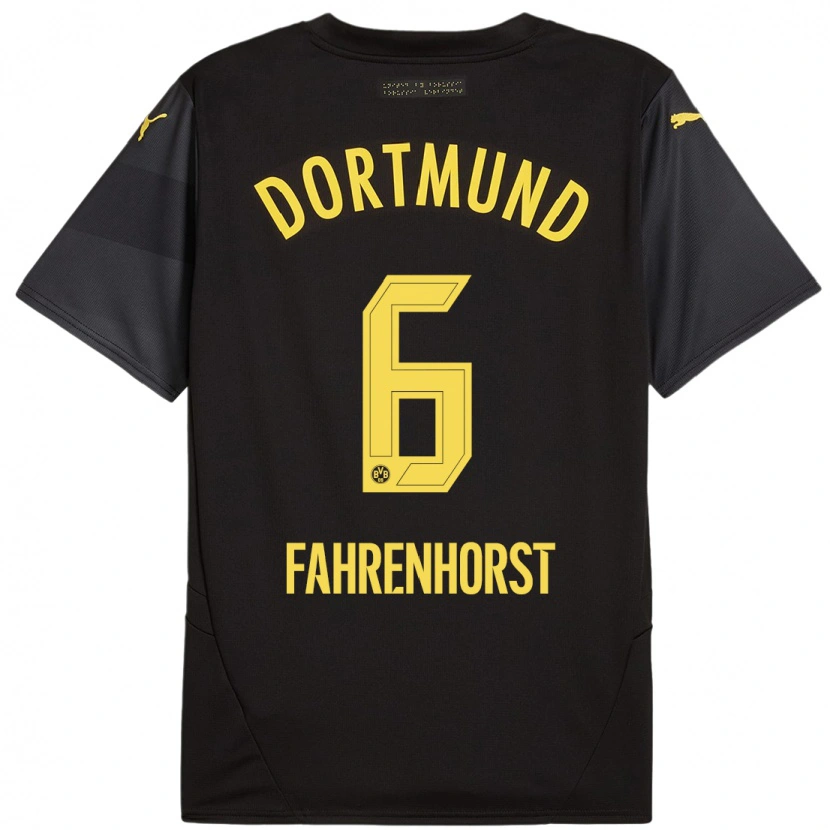 Danxen Kid Luke Fahrenhorst #6 Black Yellow Away Jersey 2024/25 T-Shirt