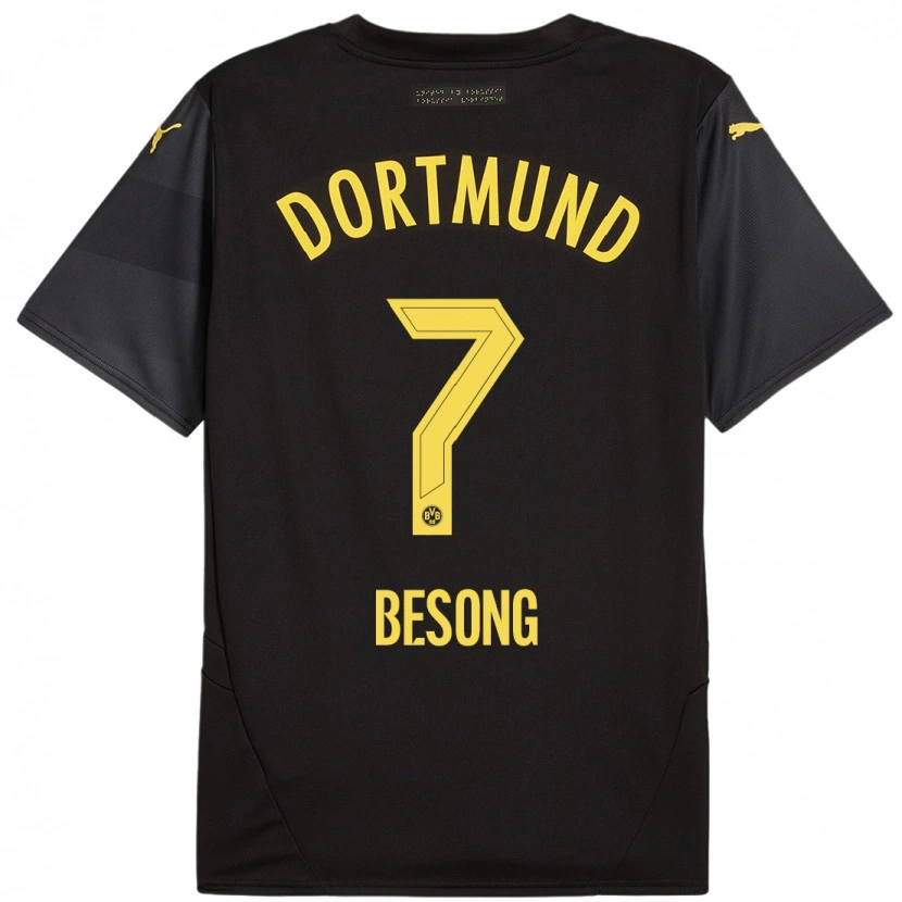 Danxen Kid Paul-Philipp Besong #7 Black Yellow Away Jersey 2024/25 T-Shirt