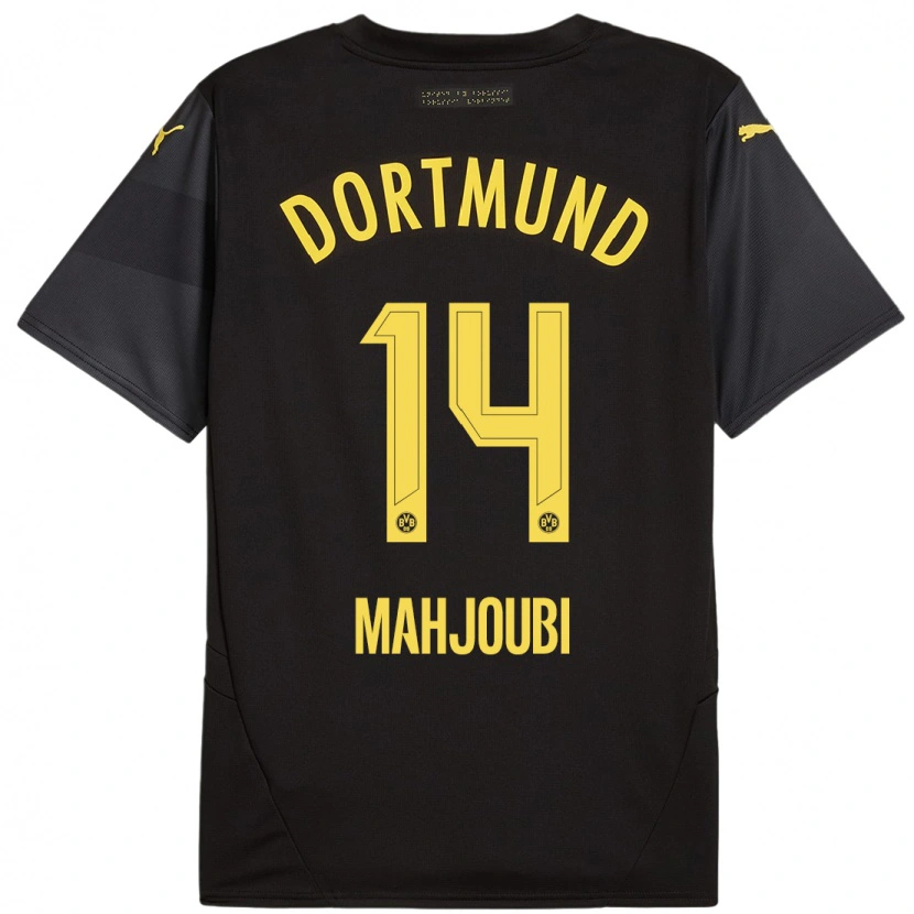 Danxen Kid Anas Mahjoubi #14 Black Yellow Away Jersey 2024/25 T-Shirt