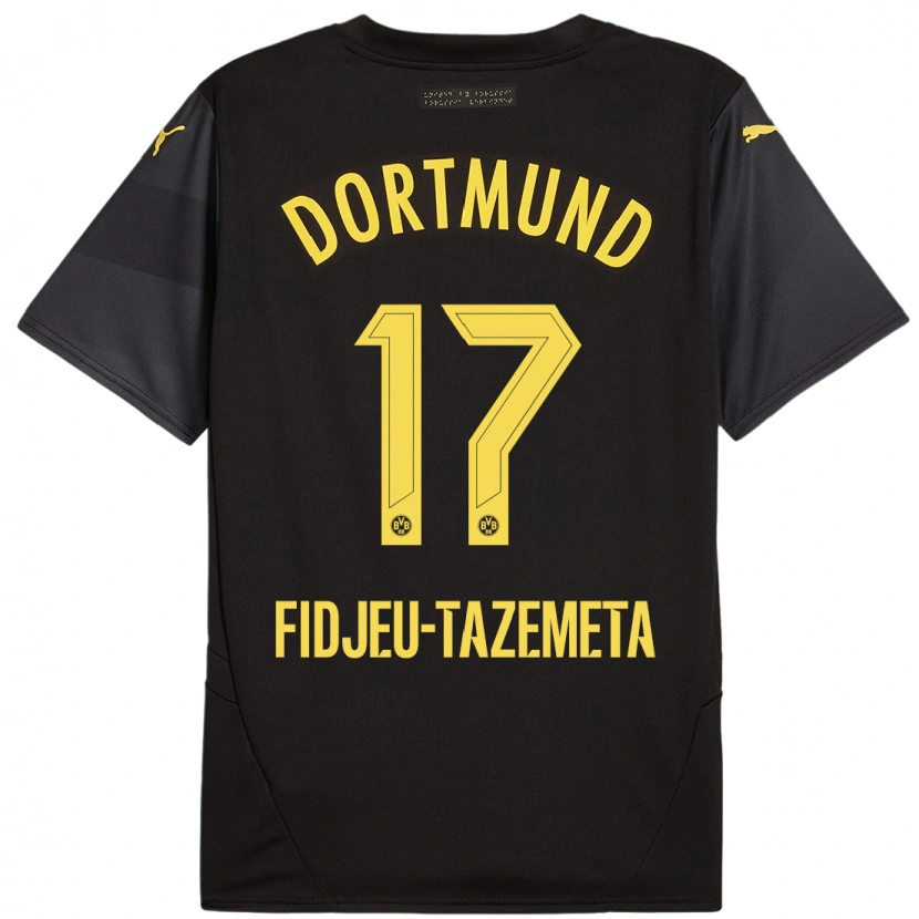 Danxen Kid Thierry Fidjeu-Tazemeta #17 Black Yellow Away Jersey 2024/25 T-Shirt