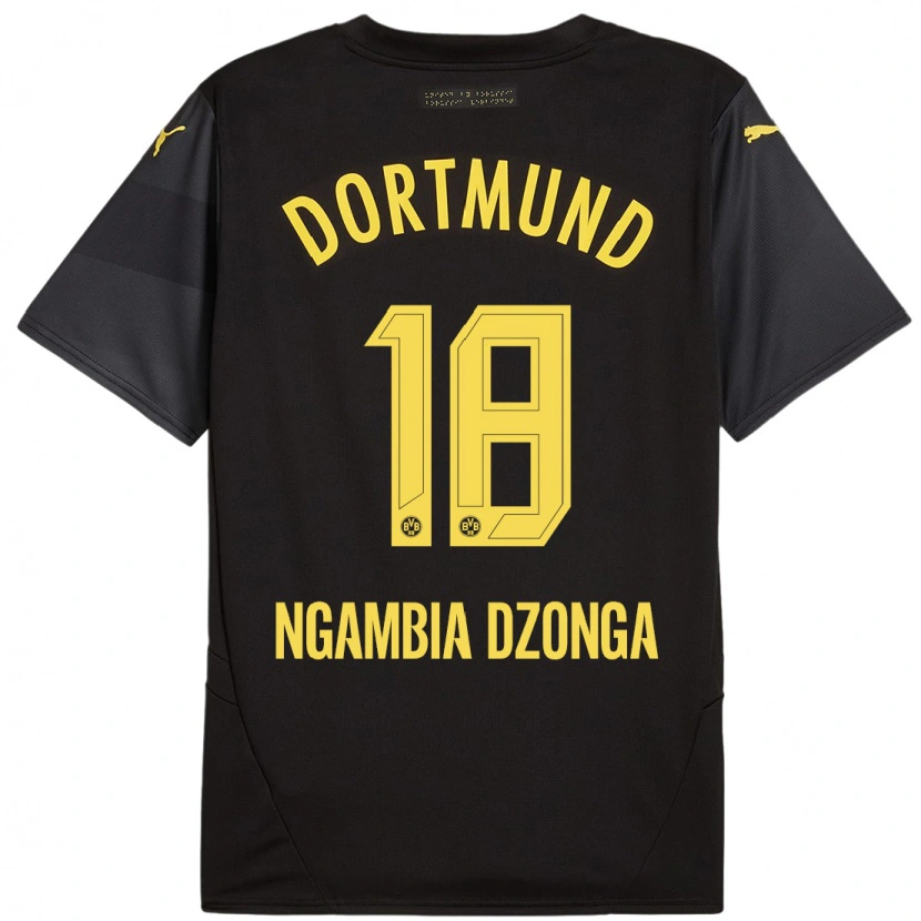 Danxen Kid Diego Ngambia #18 Black Yellow Away Jersey 2024/25 T-Shirt