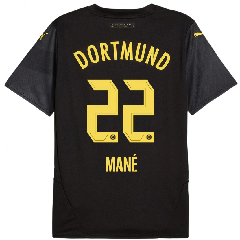 Danxen Kid Filippo Mane #22 Black Yellow Away Jersey 2024/25 T-Shirt