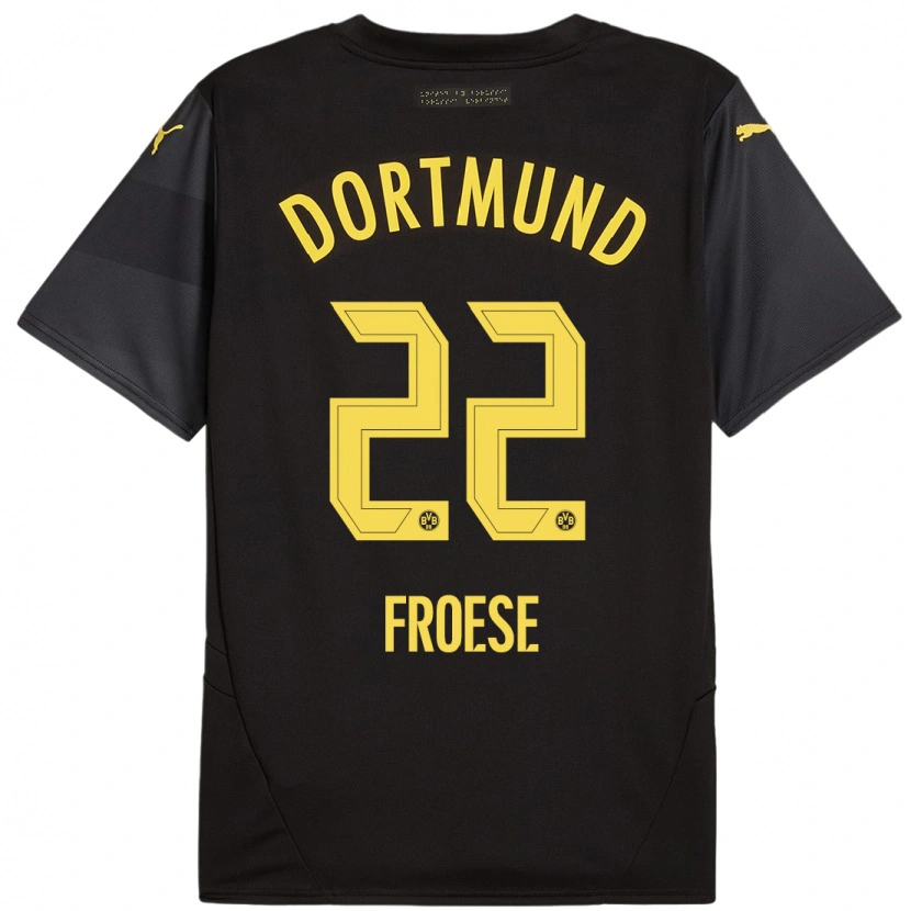 Danxen Kid Julien Froese #22 Black Yellow Away Jersey 2024/25 T-Shirt