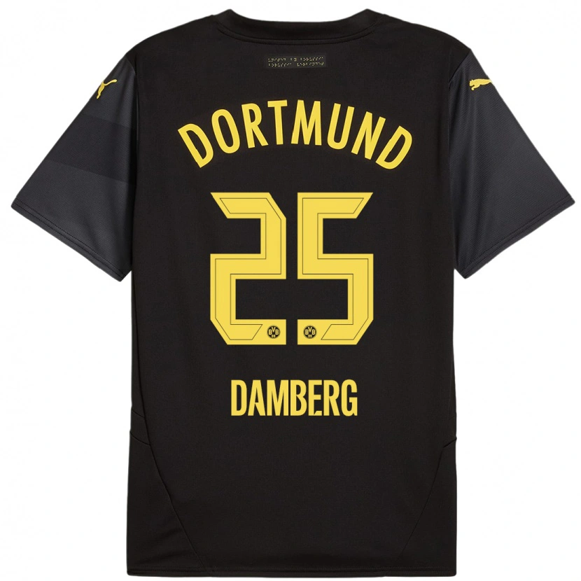 Danxen Kid Niclas Damberg #25 Black Yellow Away Jersey 2024/25 T-Shirt