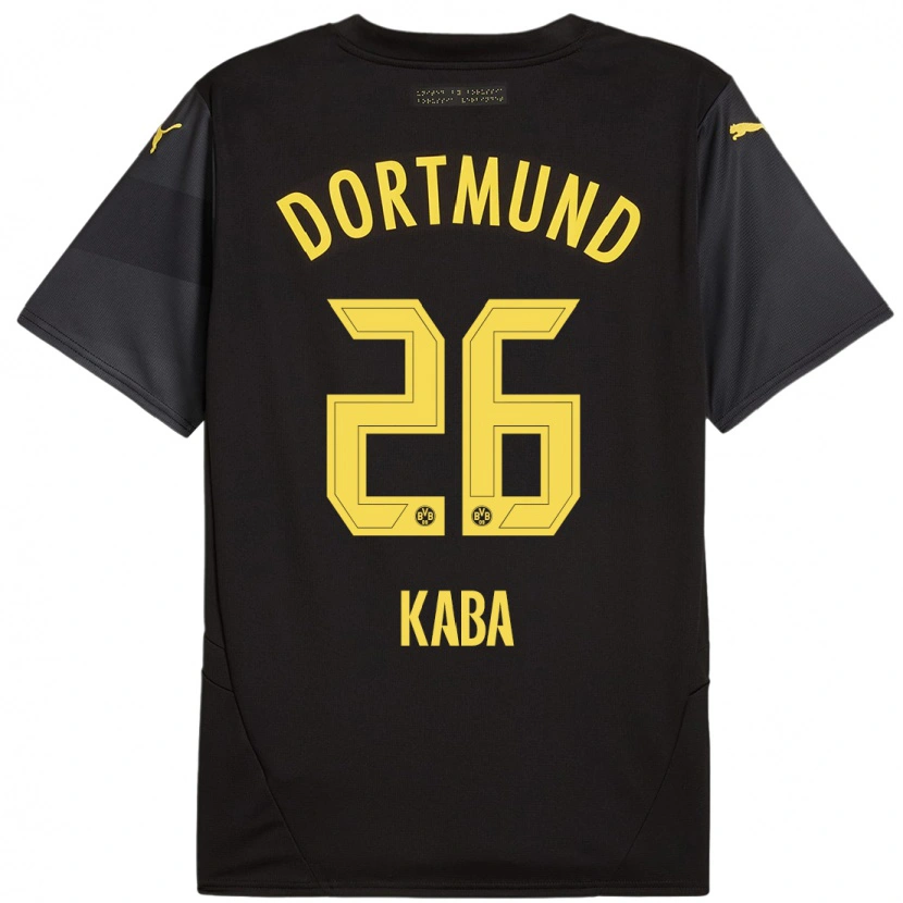 Danxen Kid Mussa Kaba #26 Black Yellow Away Jersey 2024/25 T-Shirt