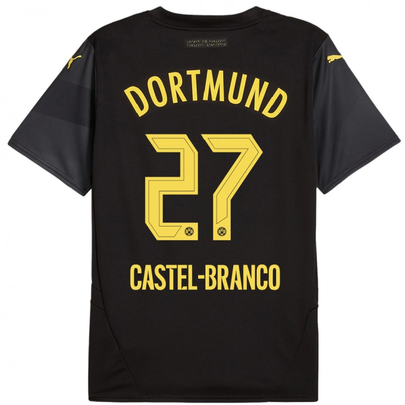 Danxen Kid Diego Castel-Branco #27 Black Yellow Away Jersey 2024/25 T-Shirt