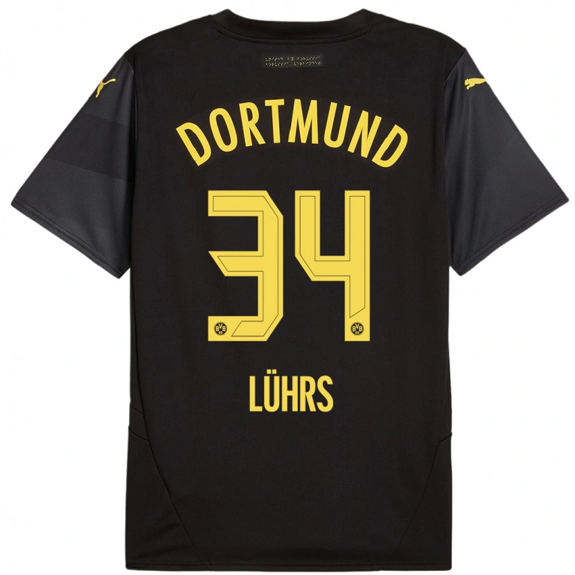 Danxen Kid Yannik Lührs #34 Black Yellow Away Jersey 2024/25 T-Shirt