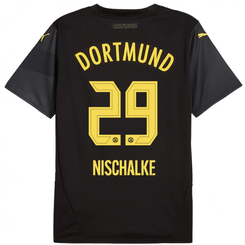 Danxen Kid Jermain Nischalke #29 Black Yellow Away Jersey 2024/25 T-Shirt