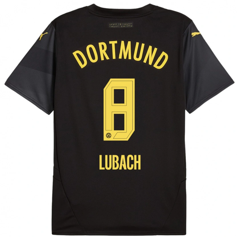 Danxen Kid Rafael Lubach #8 Black Yellow Away Jersey 2024/25 T-Shirt