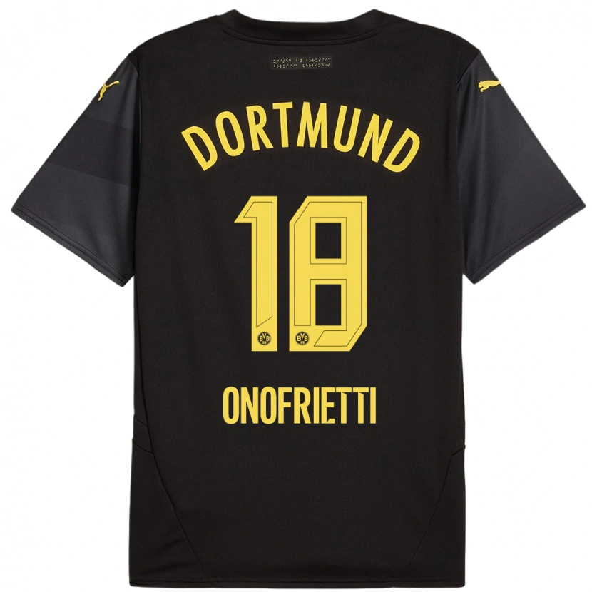 Danxen Kid Vincenzo Onofrietti #18 Black Yellow Away Jersey 2024/25 T-Shirt