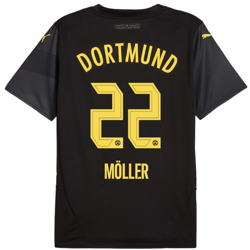 Danxen Kid Paul Möller #22 Black Yellow Away Jersey 2024/25 T-Shirt