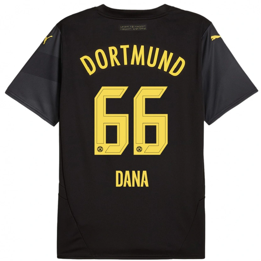 Danxen Kid Bleckmann Dana #66 Black Yellow Away Jersey 2024/25 T-Shirt