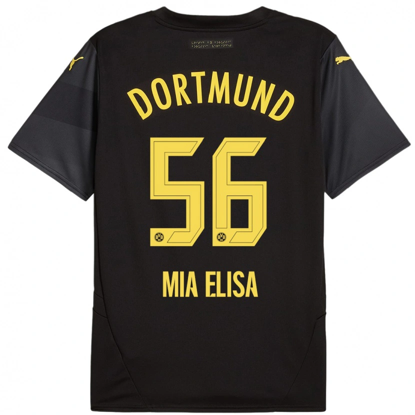 Danxen Kid Bomnuter Mia Elisa #56 Black Yellow Away Jersey 2024/25 T-Shirt