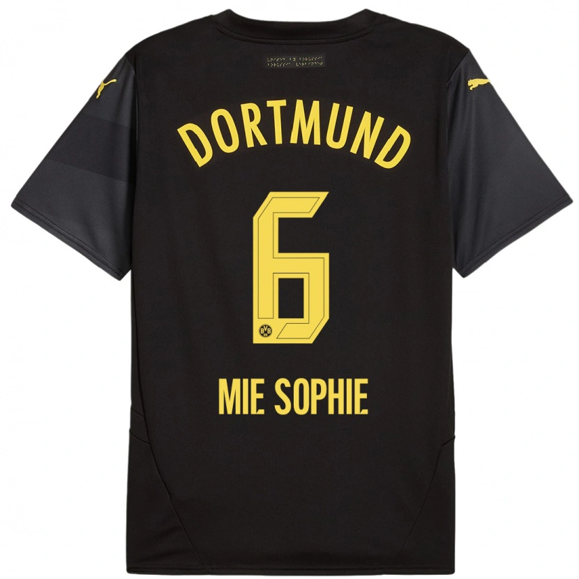 Danxen Kid Sando Mie Sophie #6 Black Yellow Away Jersey 2024/25 T-Shirt