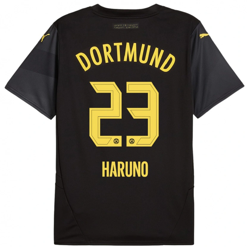 Danxen Kid Sasaki Haruno #23 Black Yellow Away Jersey 2024/25 T-Shirt