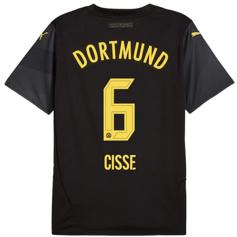 Danxen Kid Faroukou Cisse #6 Black Yellow Away Jersey 2024/25 T-Shirt