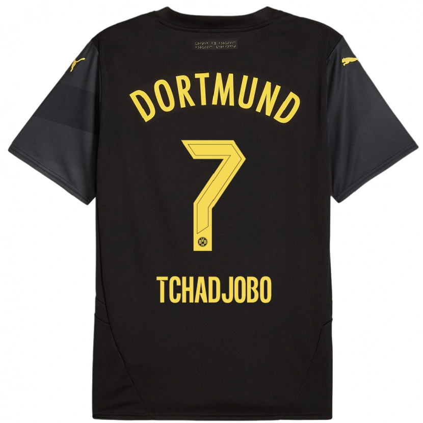 Danxen Kid Dia Tchadjobo #7 Black Yellow Away Jersey 2024/25 T-Shirt