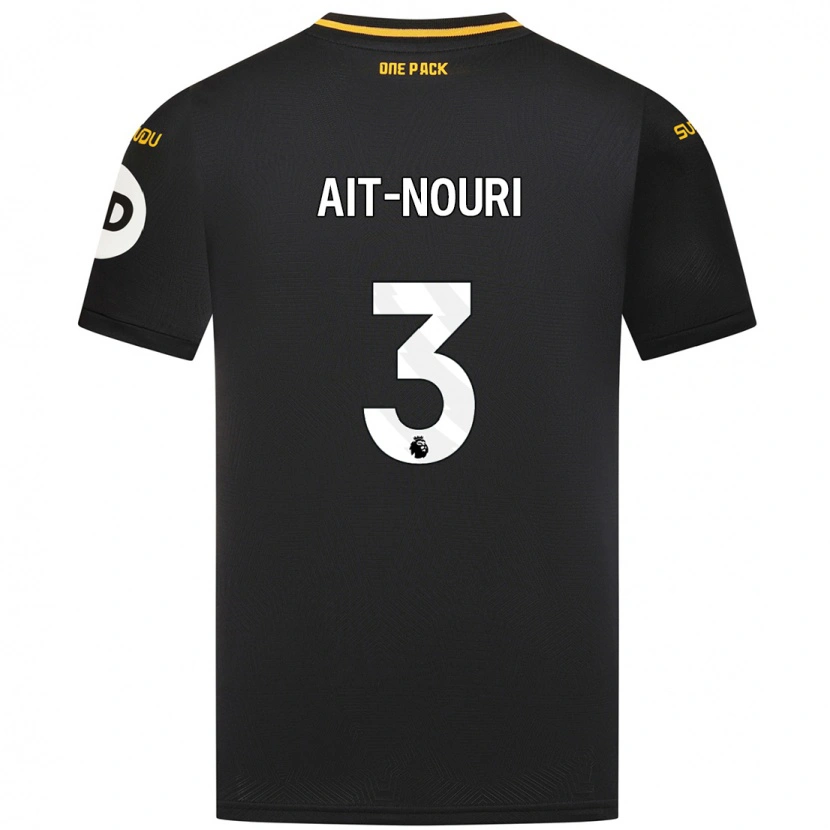 Danxen Kid Rayan Aït-Nouri #3 Black Away Jersey 2024/25 T-Shirt