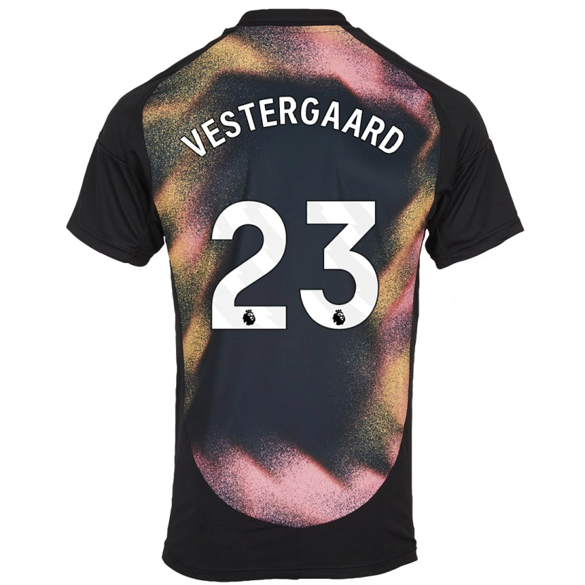 Danxen Kid Jannik Vestergaard #23 Black White Away Jersey 2024/25 T-Shirt