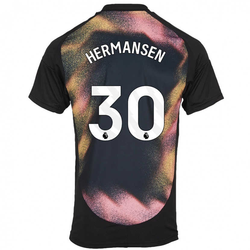 Danxen Kid Mads Hermansen #30 Black White Away Jersey 2024/25 T-Shirt