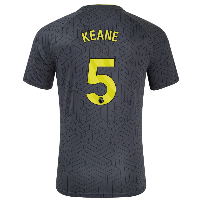 Danxen Kid Michael Keane #5 Black Yellow Away Jersey 2024/25 T-Shirt